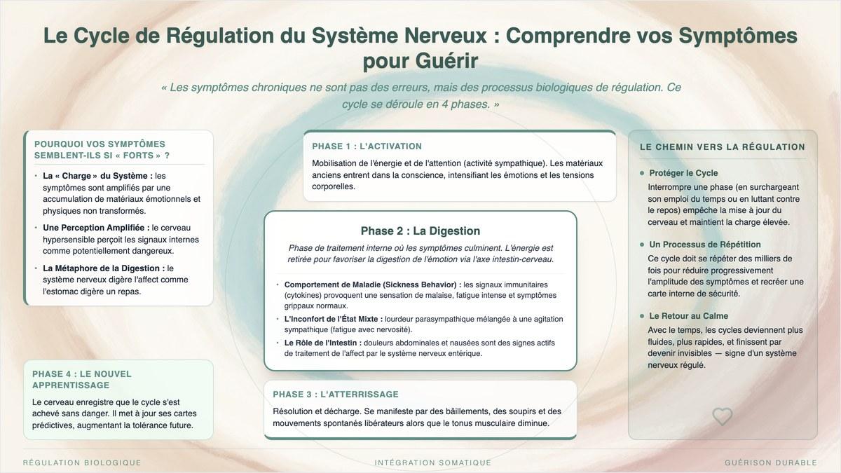 Infographie : le cycle de régulation du système nerveux en 4 phases