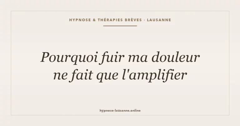 Douleur propre, douleur sale : pourquoi fuir ma souffrance l'amplifie