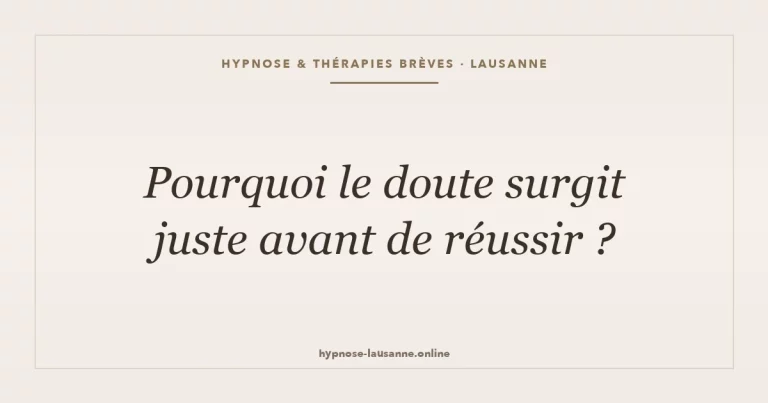 La peur de réussir