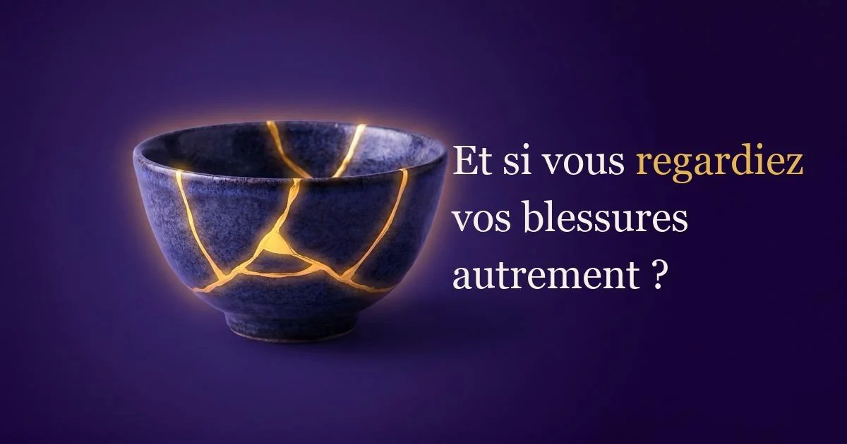 Bol kintsugi restauré par fils dorés — métaphore de la guérison après une blessure