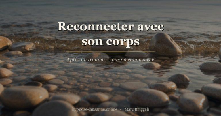 Galets du lac Léman au lever du jour — illustration du retour au corps après un trauma