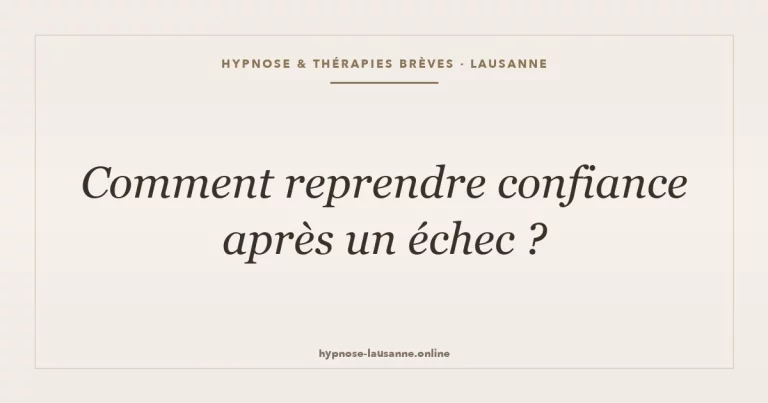 Reprendre confiance