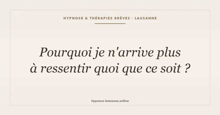 Se sentir morte à l'intérieur